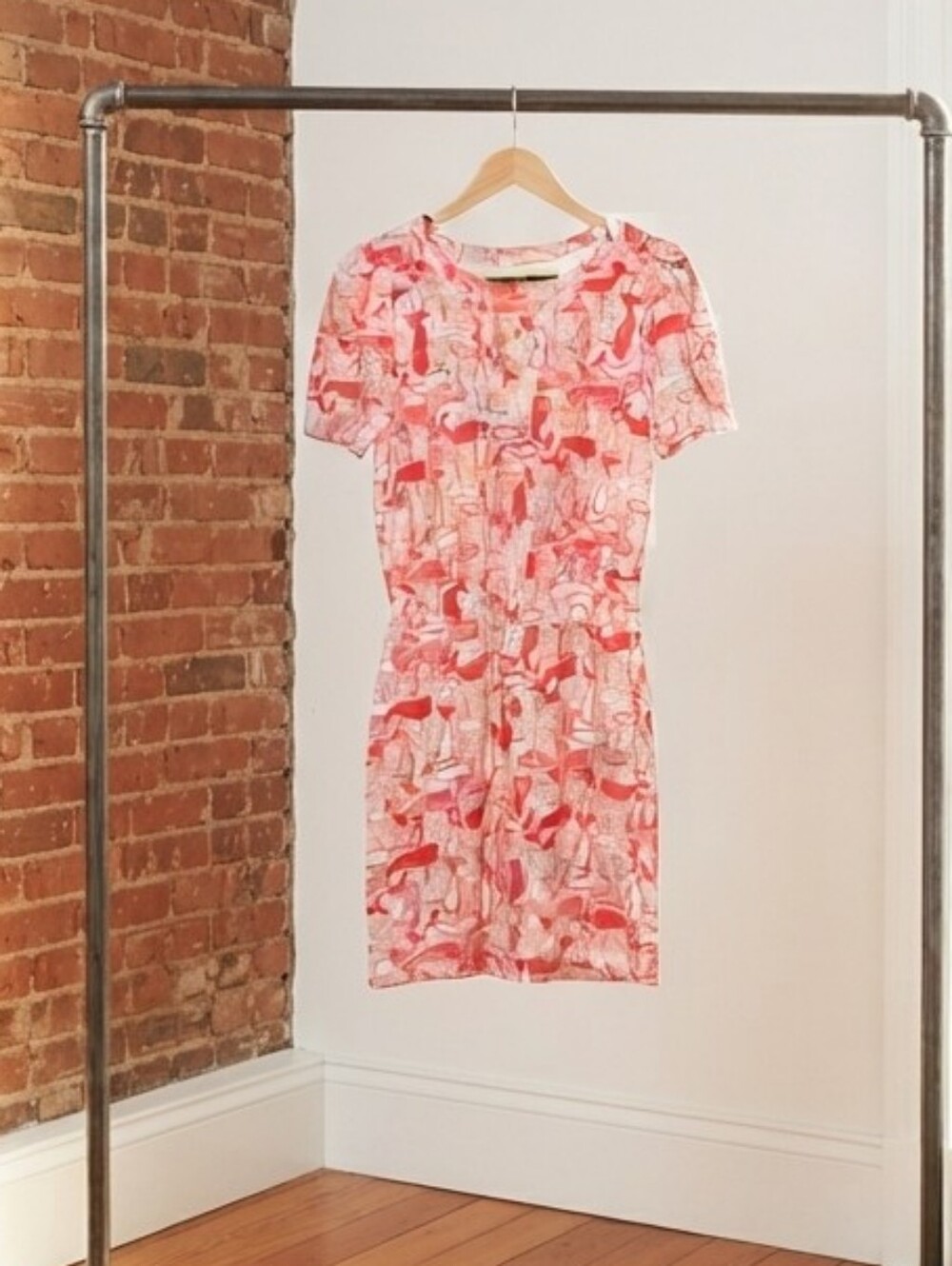 Lilly Pulitzer Pink & Coral Short Sleeve Midi Dress